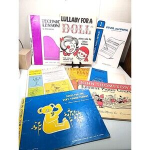 Vintage Mixed Lot Of 8 Music Sheets/ Books For Piano
